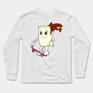 Coffee as Skater with Skateboard Long Sleeve T-Shirt